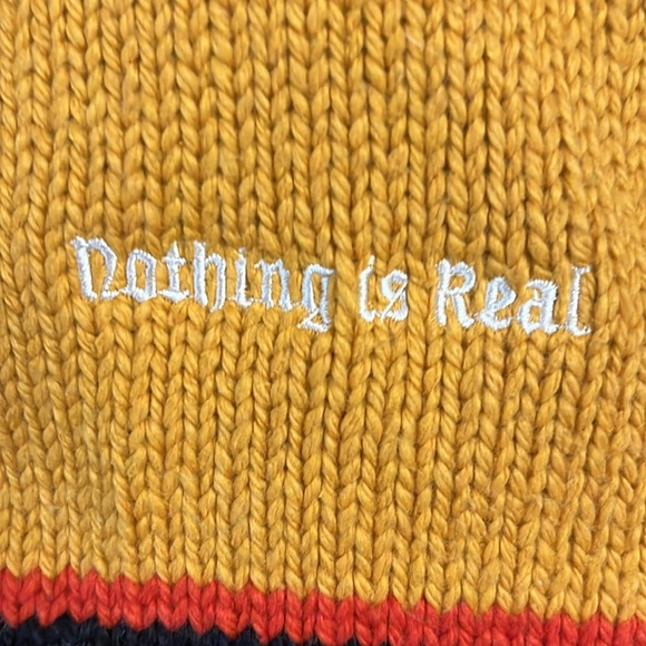 Pacsun Striped Knit Sweater Black, Red, Yellow new with tag XL  Nothing is Real - Picture 13 of 14